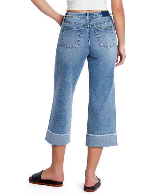 HINT OF BLU Blue Cuffed Ankle Wide Leg Jeans
