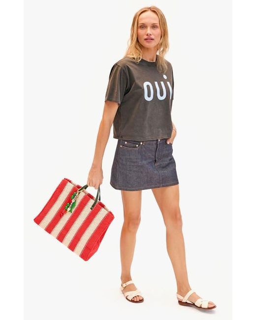 Clare V. Red Simple Crochet Tote
