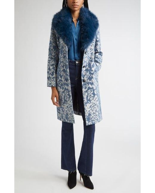 L'Agence Blue Ruth Raw Hem Straight Leg Jeans