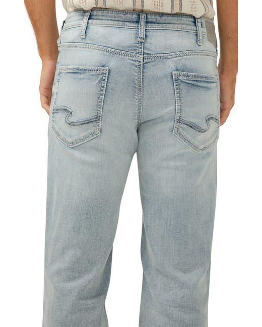 Silver Jeans Men Silver Jeans Co. Men's Zac Relaxed Fit Straight Leg Jeans - Light Indigo Denim Casual Men's Pants