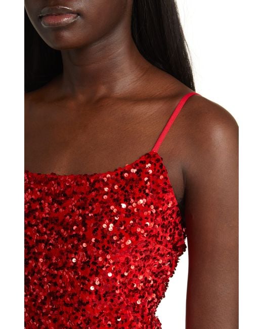 BP. Red Night Out Sequin Camisole Dress