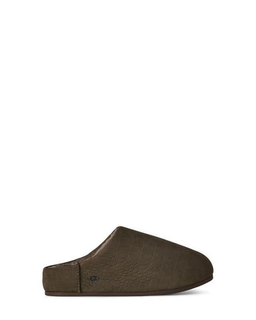 Ugg Brown Elea Croc Embossed Suede Slipper