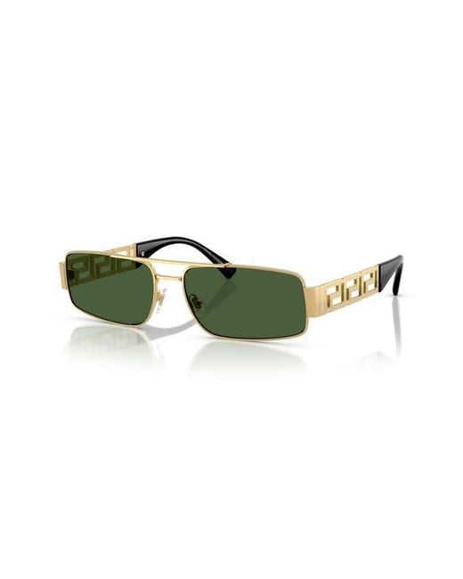Versace Green 60Mm Rectangular Sunglasses for men