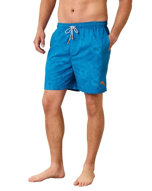 Tommy Bahama Blue Naples Keep It Frondly Swim Trunks for men