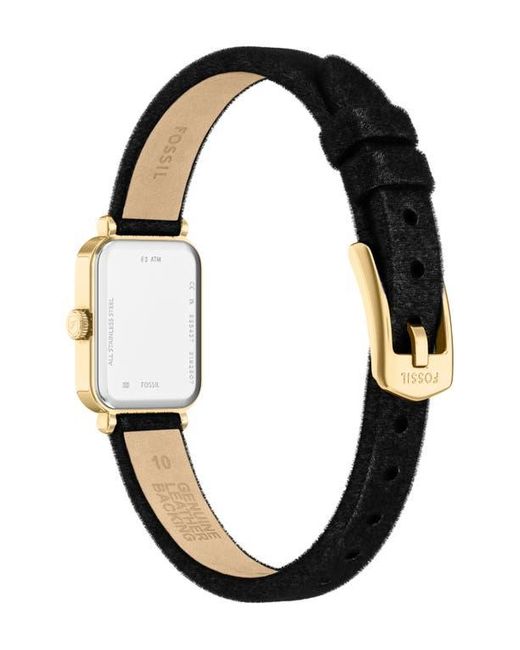 Fossil Metallic Raquel Velvet Strap Watch, 18Mm X 29Mm