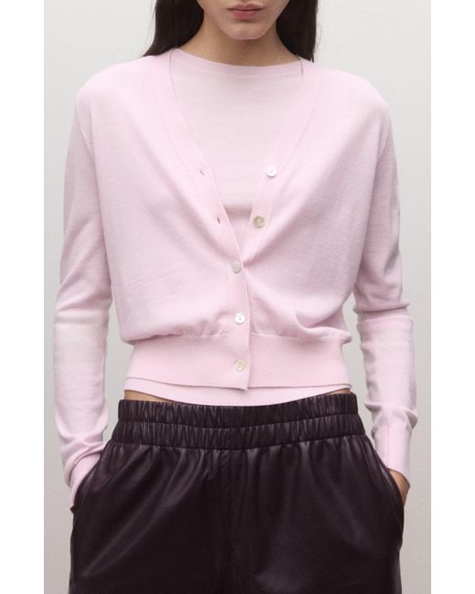 Mango Pink Wool Cardigan