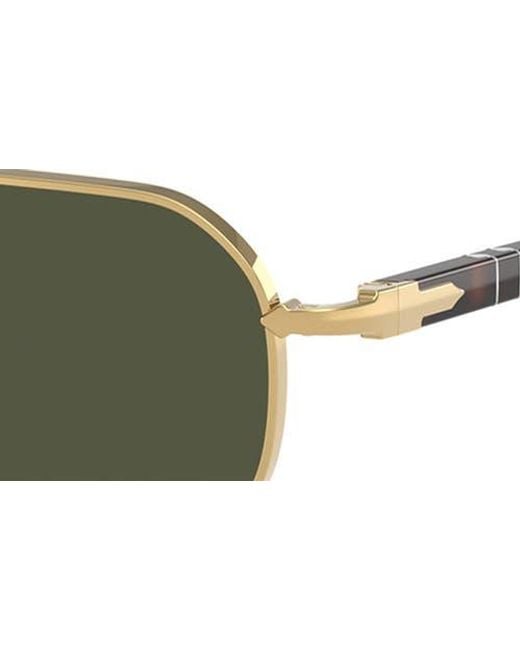 Persol Green 57Mm Polarized Rectangular Sunglasses for men