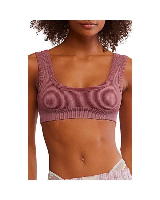 Free People Red Intimately Fp Rib Bralette