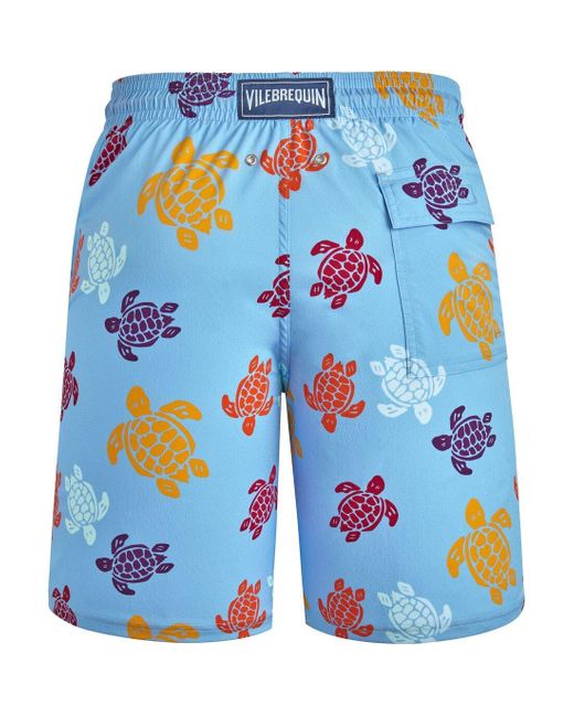Vilebrequin Blue Tortues Multicolores Long Stretch Board Shorts for men