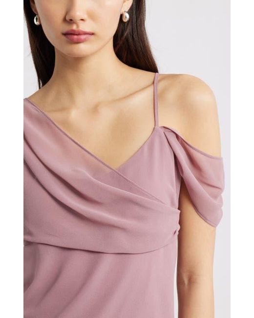 Open Edit Purple Drape Scarf Top