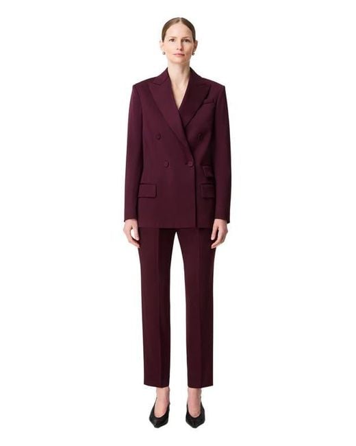 Another Tomorrow Red Relaxed Double Breasted Jacket