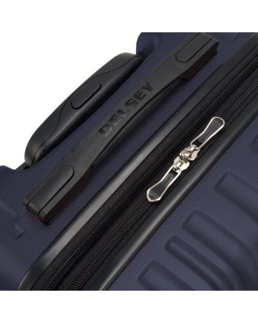 Delsey Paris Blue Alexis Hardside 29-Inch Checked Expandable Spinner Luggage