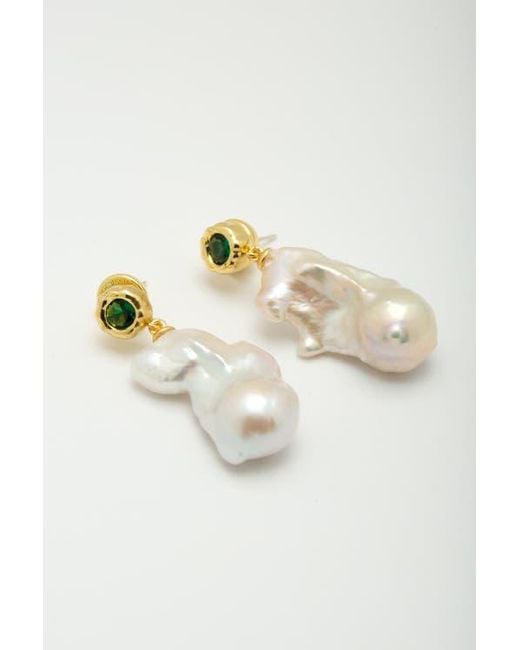Classicharms White Skyler Freshwater Baroque Pearl Drop Earrings