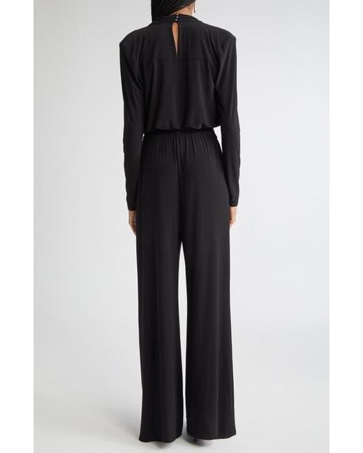 Ramy Brook Black Eden Cowl Neck Wide Leg Jumpsuit