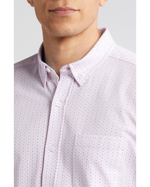 Johnston & Murphy White Xcflex Dot Print Button-up Shirt for men