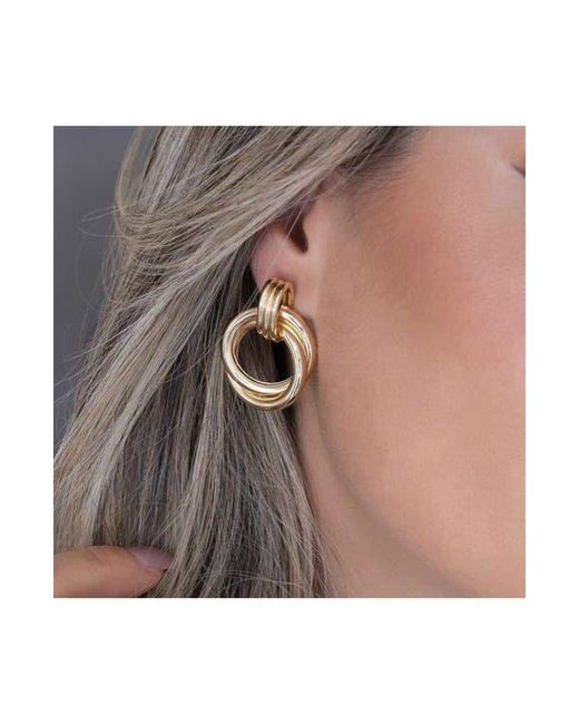 SHYMI Metallic Twisted Loop Drop Earrings