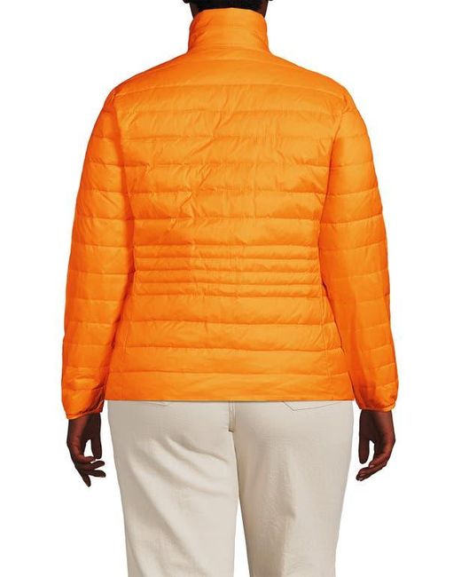 Lands' End Orange Wanderweight Ultralight Packable Down Jacket