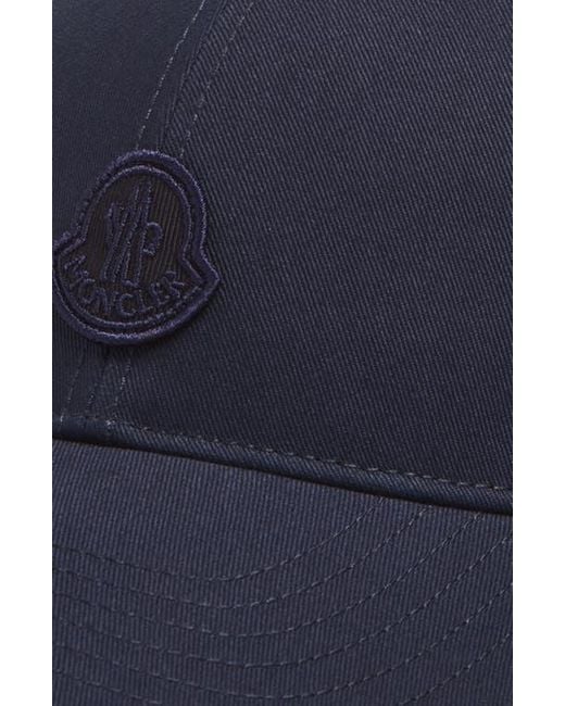 Moncler Blue Embroidered Logo Patch Adjustable Baseball Cap