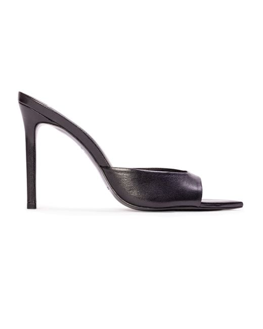 Black Suede Studio Blue Brea Leather Mule