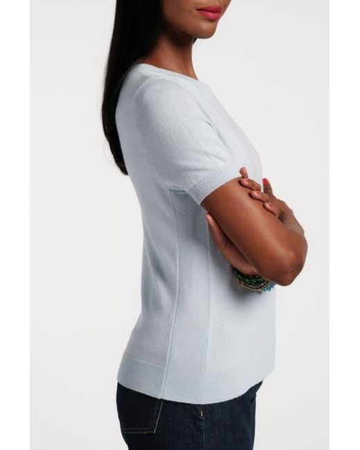 Frances Valentine Blue Jo Knit T Wool/Cotton/Cashmere Blend