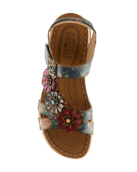 Spring Step Multicolor Off Center Sandal