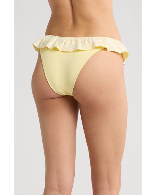 PacSun Yellow Annalise Lace Ruffle High Leg Bikini Bottoms