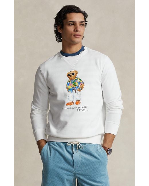 Polo Ralph Lauren White Polo Bear Graphic Sweatshirt for men