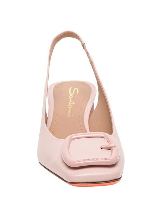 Santoni Pink Mid-Heel Slingback