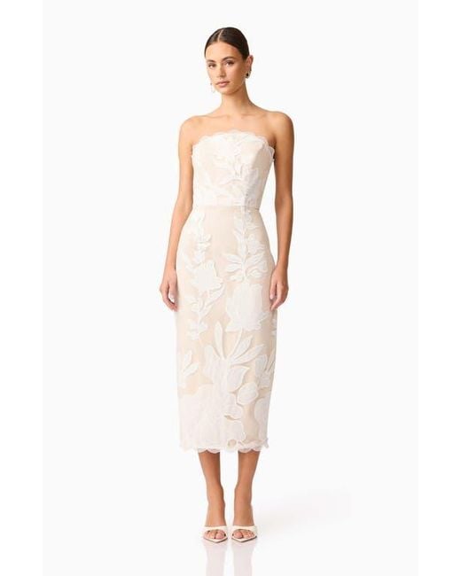 elliatt galadirel strapless asymmetric jacquard maxi dress Shaping Asymmetric Dress – Harriet main image 1