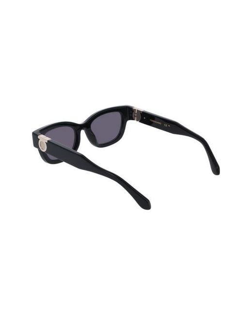 Ferragamo Blue 52Mm Modified Rectangular Sunglasses