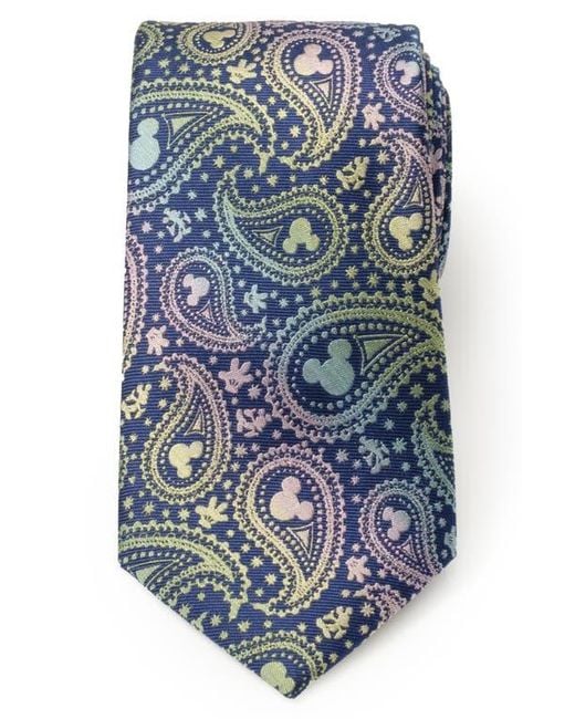 Cufflinks Inc. Blue X Disney Mickey Iridescent Paisley Silk Tie for men