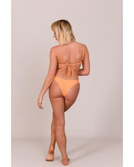 OOSC Orange Tangerine Squeeze Cold Shoulder Bikini Top