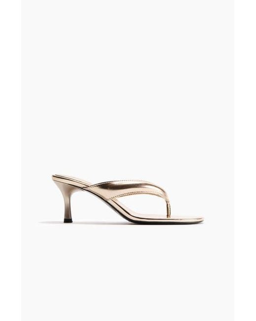 H&M White Heeled Sandals