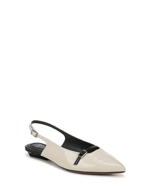 Sarto White Emma Pointed Toe Slingback Flat