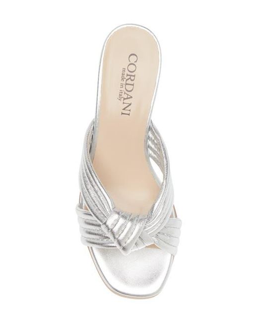 Cordani White Imani Metallic Slide Sandal