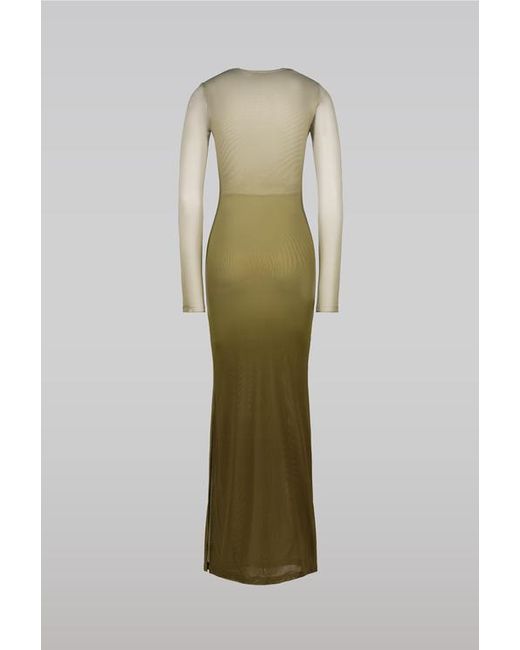Saemdi Green Gradient Mesh Dress