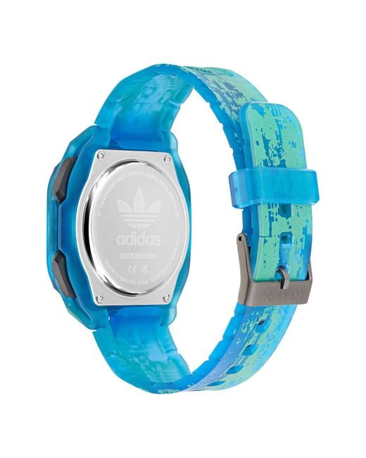 Adidas Blue Ao Street Translucent Resin Strap Watch for men