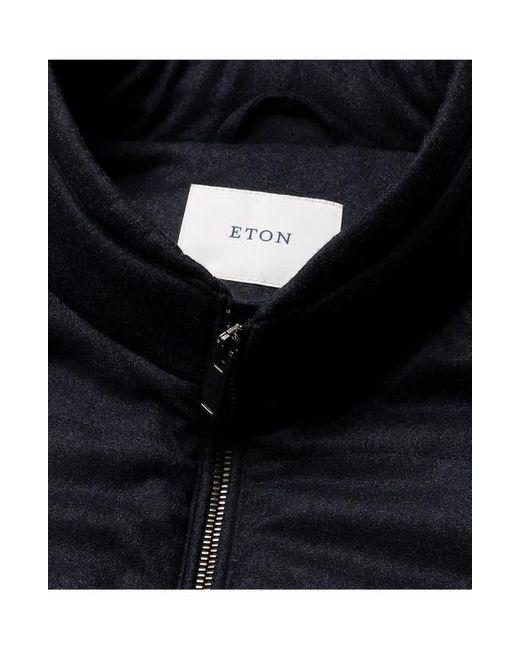 Eton Men's Black Quilted Wool Vest