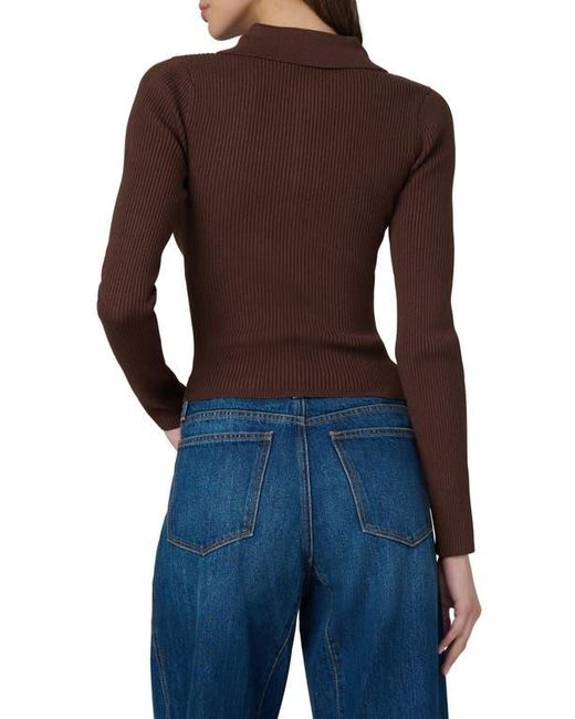 Joe's Jeans Blue The Lisa Crop Rib Polo Sweater