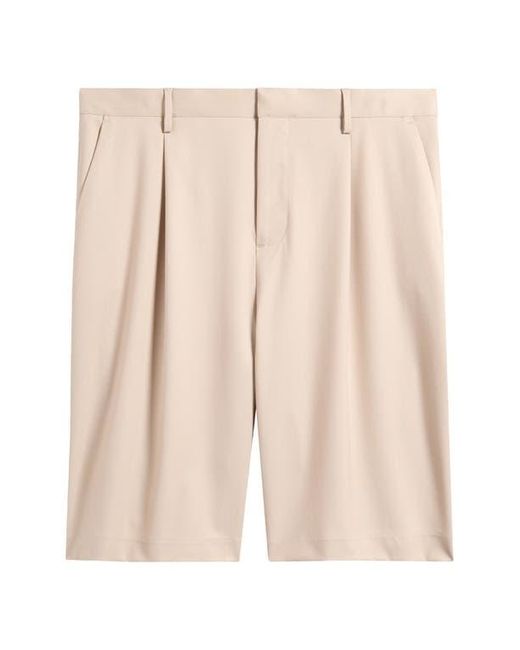 Open Edit Natural Pleated Bermuda Shorts for men