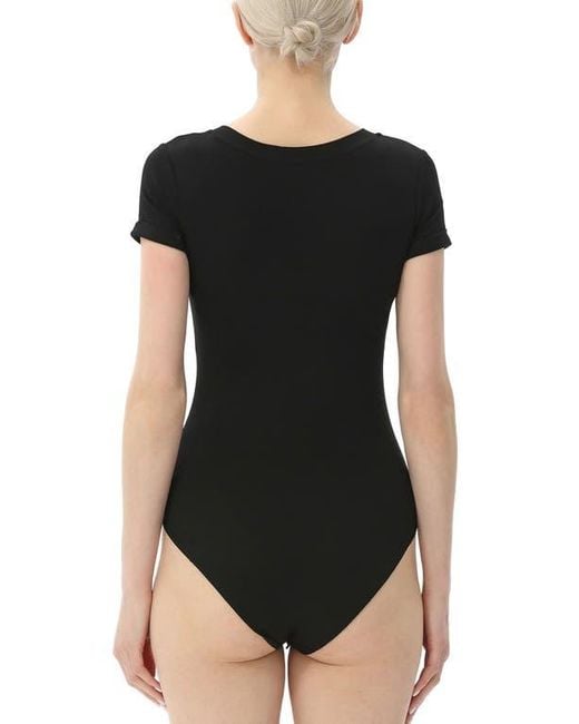 Kimi + Kai Black V-Neck Basic Bodysuit