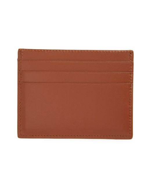 Ferragamo Brown Contrast Panel Leather Card Case for men