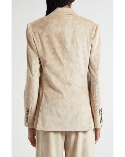 Veronica Beard Natural Sevyn Corduroy Double Breasted Dickey Jacket
