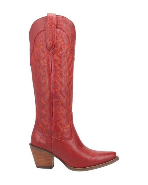 Dingo Red Knee High Western Boot