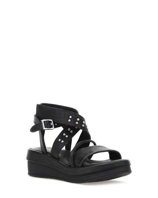 Women's Black Shiloh Studded Wedge Sandal