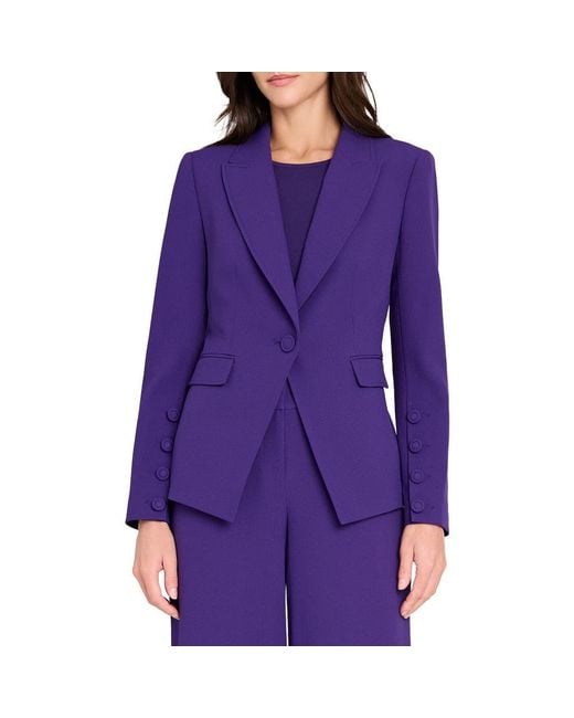 Tahari Purple One-Button Blazer