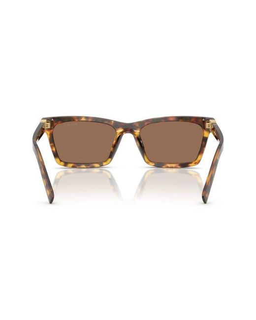 Miu Miu Brown 55Mm Rectangular Sunglasses