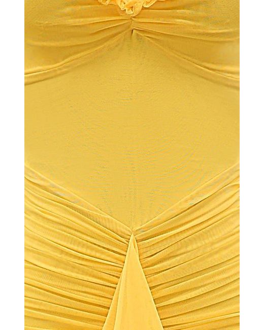 sachin and babi light blue dress House Of Cb Gabbi Ruffle Mesh High-Low Cocktail Dress in Yellow