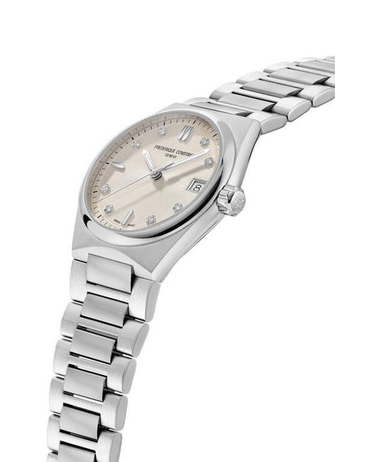 Frederique Constant Metallic Highlife Diamond Quartz Bracelet Watch, 31Mm for men