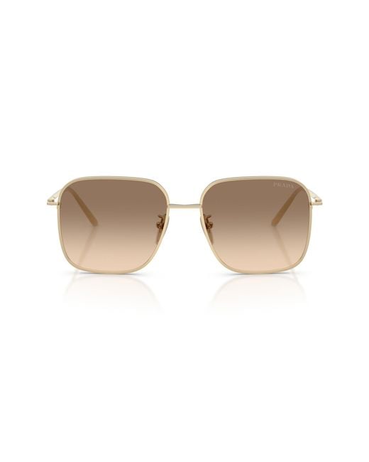 Prada Natural 57Mm Square Sunglasses